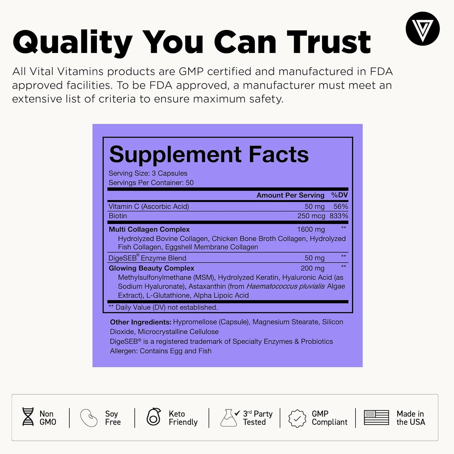 Vital Vitamins Multi Collagen Complex Plus Benefits 1